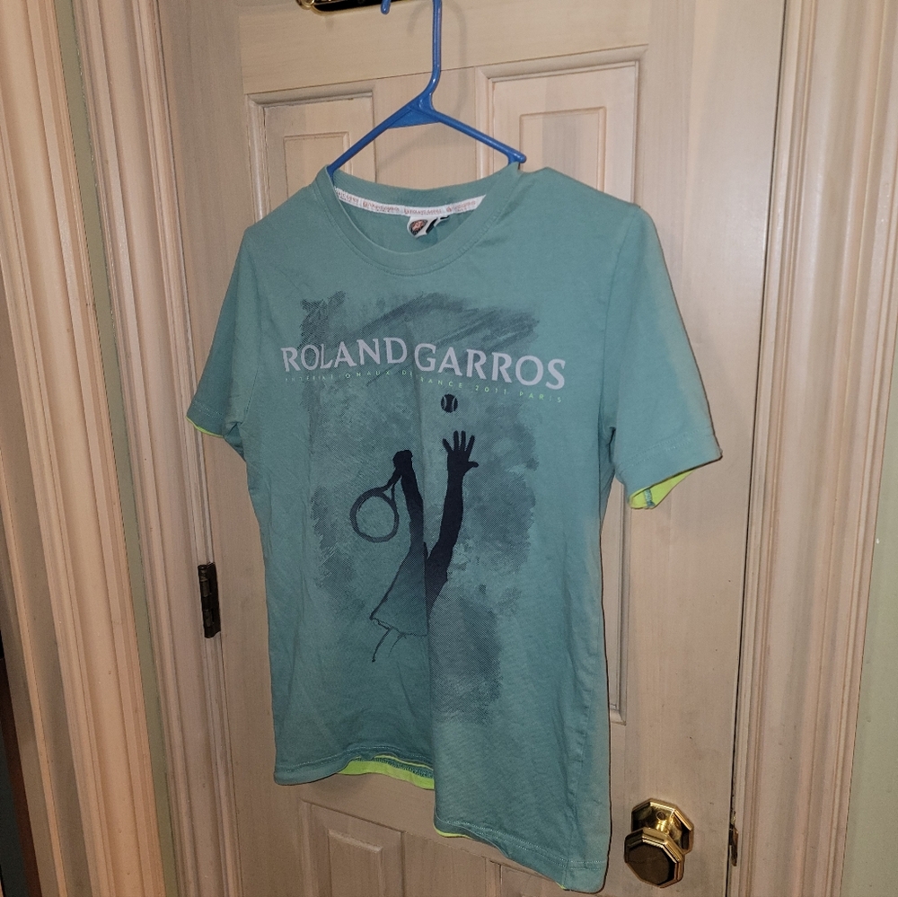Mens Sz S Roland Garros French Open Tennis Shirt Green